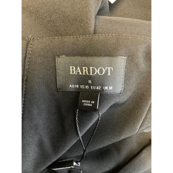 Bardot Size 10/XL Black Mini Eleni Dress Strapless Cut-Out Contoured Neck I14-12 - Picture 8 of 13